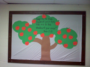 Here is the second stage, each of the apples has one childs name ...