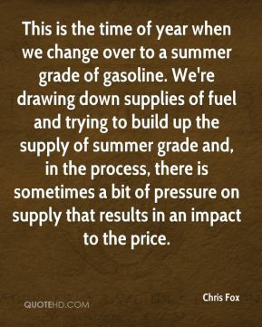 ... when we change over to a summer grade of gasoline we re drawing down