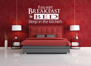 breakfast in bed wall quote is wall quote vinyl wall art decal sticker