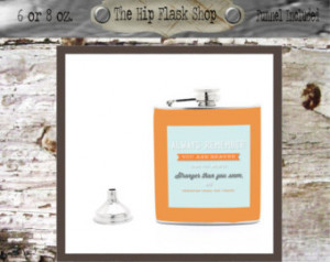 ... than You Think Quote Flask 21st Birthday Gift Liquor Flask Funnel