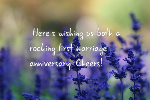 Here's wishing us both a rocking first marriage anniversary. Cheers!