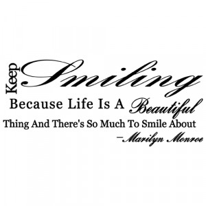 Details about KEEP SMILING MARILYN MONROE QUOTE WALL DECAL STICKER