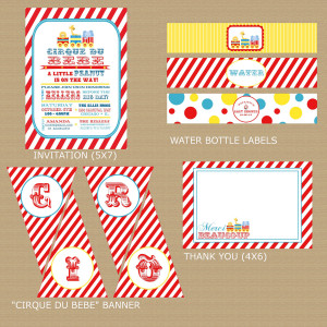 Circus Baby Shower. Custom Baby Shower Thank You Stickers . View ...
