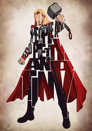 Superhero and Supervillain Typography Posters