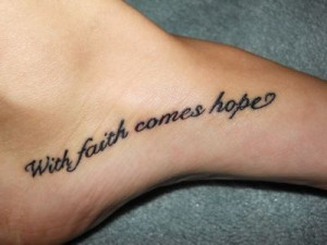 With faith comes hope