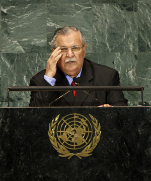 in this photo jalal talabani president of iraq jalal talabani