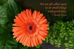 ... all called upon to do small things with great love. ~ Mother Teresa