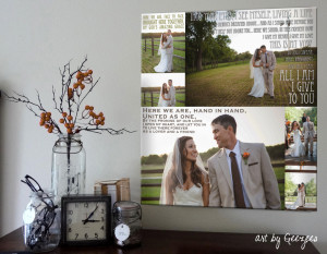 canvas collage wedding photos and quotes words