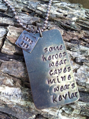 ... quote necklace dog tag necklace police officer wife necklace miltary