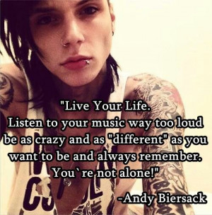 love this quote! Andy Quote, Bands Quotes, Bvb Army, Black Veils ...