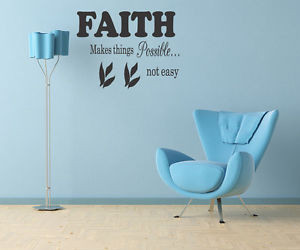 Details about FAITH WALL STICKER QUOTE ART DECAL Lounge Bedroom Living ...