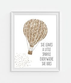 ... glitter she leaves a little sparkle 5x7 8x10 11x14 quote nursery wall