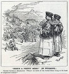 ... to the Rock Springs riot. The cartoon's caption quotes The Mikado