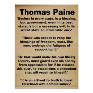 Thomas Paine Quotes Poster