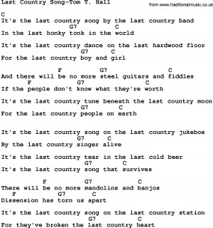 Download Last Country Song-Tom T Hall lyrics and chords as PDF file ...