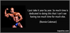 just take it year by year. So much time is dedicated to doing this ...