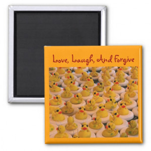 Yellow Rubber Ducks Inspirational Quote Magnet