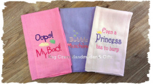 Baby Girl Gift Set - Ready Made Burp Cloths for fast delivery