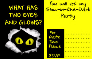 Printable Party Invitations - Children's Glow in the Dark Party