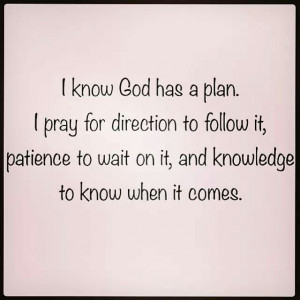 Gods plan for me!!!