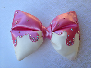 Ice Cream Bow - Cream and Pearl Pink Statement Bow with Swarovski ...