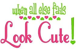 Look Cute - 3 Sizes! | Words and Phrases | Machine Embroidery Designs ...