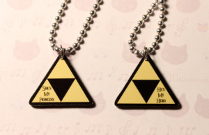Legend of Zelda Triforce Couples Necklace Set