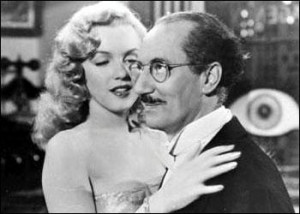 ... starring the Marx Brothers (Groucho, Chico, Harpo) and Marilyn Monroe