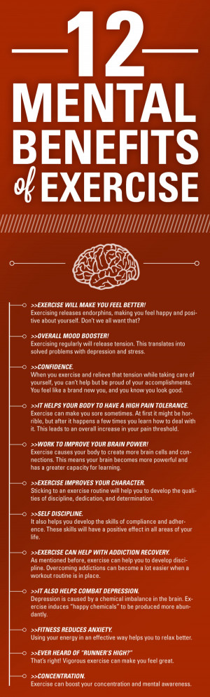 12 Mental Benefits of Exercise Infographic
