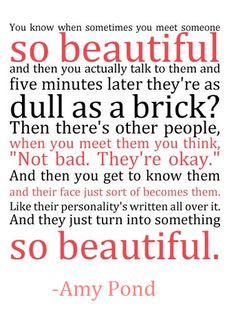 ... quote, amy pond on beauty, this was a tough decision, but this quote