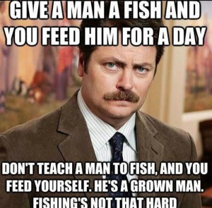 ... memes | ron swanson parks and recreation meme memes fish fishing
