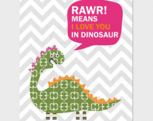 ... Quote Retro Decor - Pink Green Orange Gray White ofCarola 8x10 inch