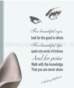 For-Beautiful-Eyes-Audrey-Hepburn-Wall-Quote-decals-sticker-home-decor ...