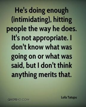 Lofa Tatupu - He's doing enough (intimidating), hitting people the way ...