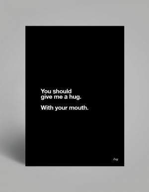 Black and White Typography Mouth hug FBJW