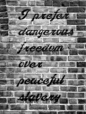 prefer dangerous freedom over peaceful slavery.