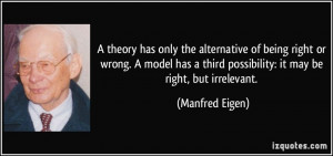 theory has only the alternative of being right or wrong. A model has ...