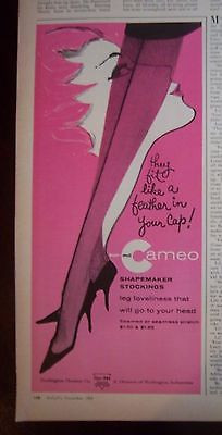 1959 Vintage Cameo Shapemaker Stockings Hosiery Leg Loveliness to Head ...