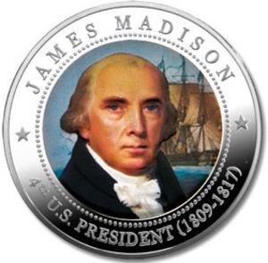 ... : Moneda ‹ 5 Dollars (4th US president James Madison 1809-1817