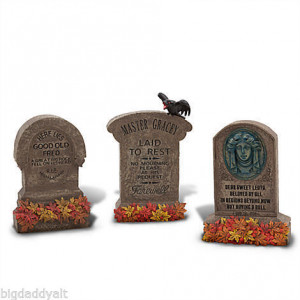 this is a brand new disney haunted mansion tombstone set of 3 bury ...