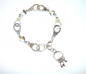 50 shades of grey handcuff heart link anklet inspired by 50 shades