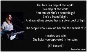 map of the world You can see she's a beautiful girl She's a beautiful ...