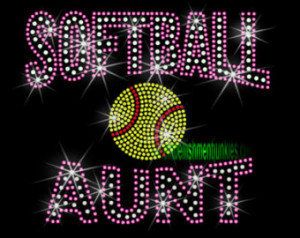Softball Aunt rhinestone pattern- D IY- Downloadable file 12-184 ...