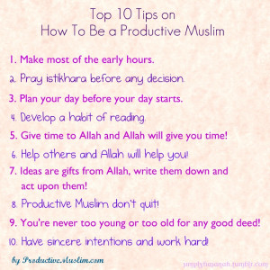 10 tips to be productive muslim