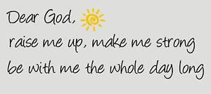 Details about DEAR GOD RAISE ME UP Prayer Wall Quote Decal Kids Vinyl