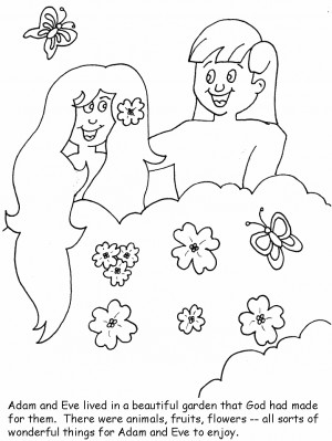 Adam and Eve Bible coloring book pages