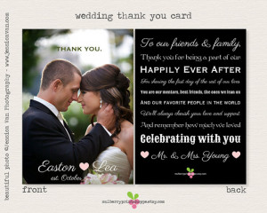 Magazine Style Wedding Photo Thank You Card - Printable or Printed ...