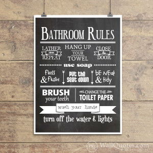 Bathroom Rules Classic Wall Quotes™ Giclée Art Print