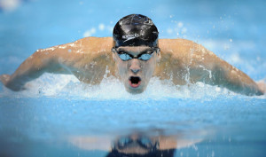 From top to bottom, Michael Phelps, Alex Vanderkaay, Matt Patton and ...