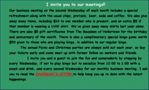 member who is present, and an extra $5 if that member is wearing a UAW ...